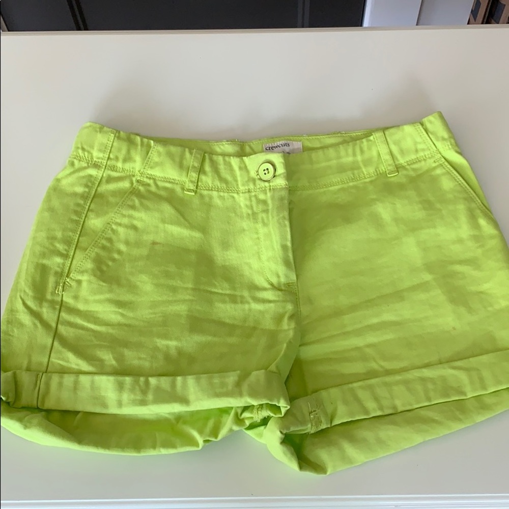 Kids CrewCuts Lime Green Shorts